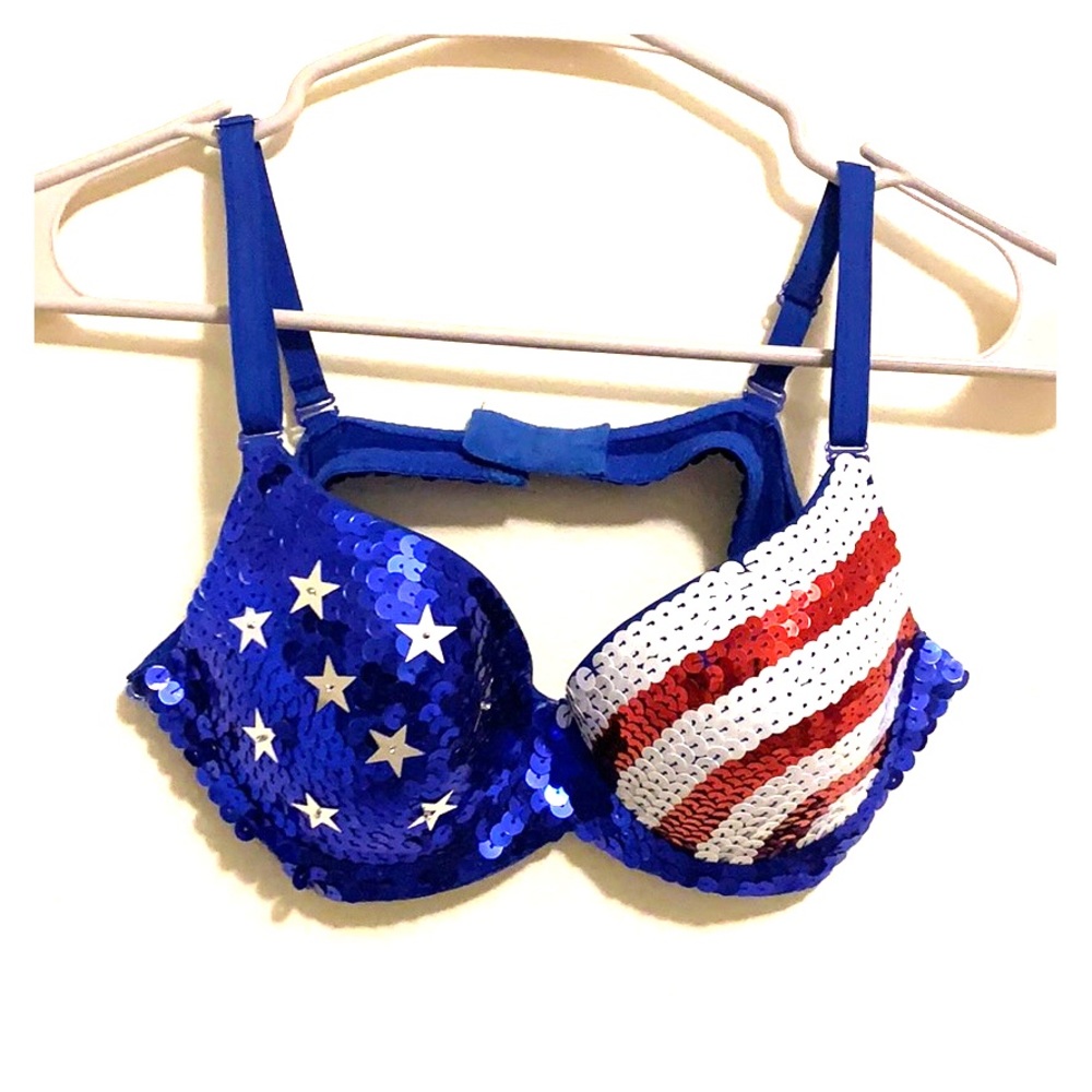 American flag sequined bra festival/concert